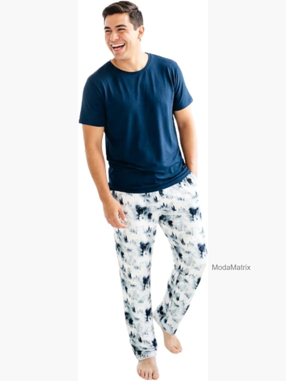 Men's Short Sleeve Loungewear Set - Soft Bamboo Viscose, Relaxed Fit,
